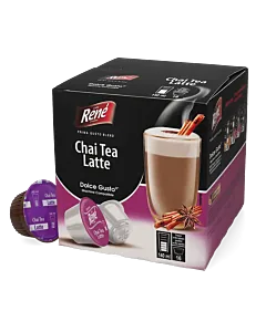 Caf&eacute; Ren&eacute; Chai Tea Latte Packung und Kapsel f&uuml;r Dolce Gusto
