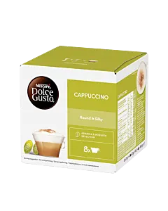 Nescaf&eacute; Cappuccino package and capsule for Dolce Gusto