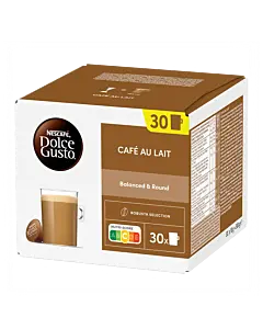 Nescaf&Atilde;&copy; Caf&Atilde;&copy; au Lait Big Pack package and capsule for Dolce Gusto