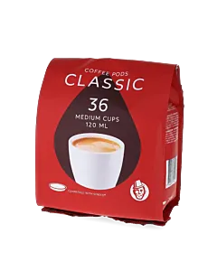 Kaffekapslen Classic 36 package and pods for Senseo