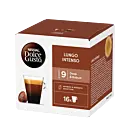 Nescafé Lungo Intenso Packung und Kapsel für Dolce Gusto