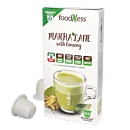FoodNess Matcha Latte Packung und Kapsel für Nespresso
