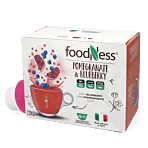 FoodNess Melograno & Mirtillo Packung und Kapsel für Dolce Gusto

